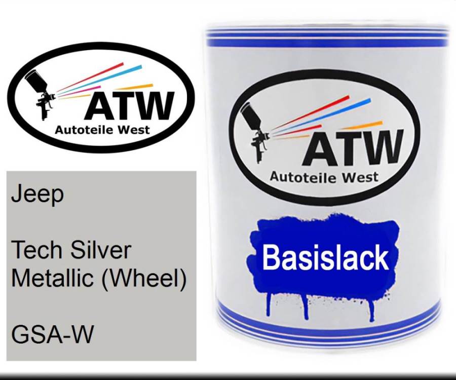 Jeep, Tech Silver Metallic (Wheel), GSA-W: 1L Lackdose, von ATW Autoteile West.